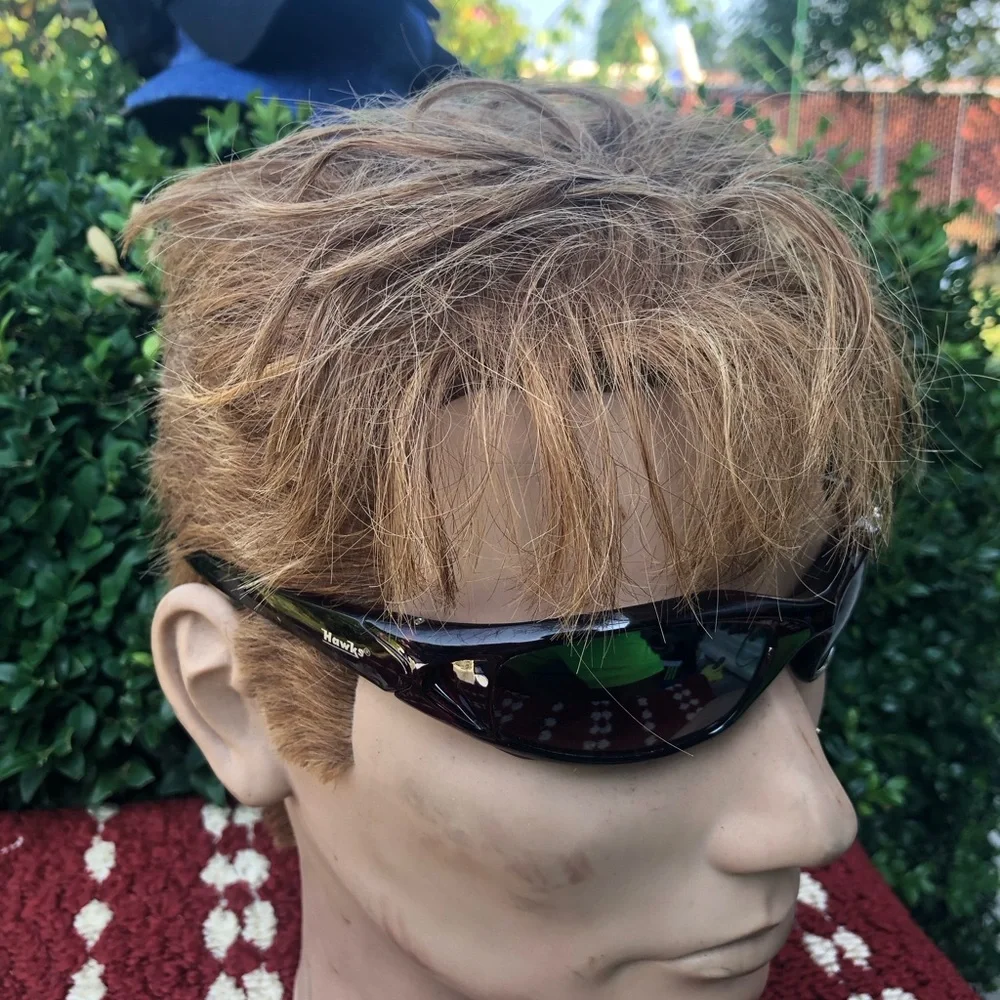 Hawks Men's Polarized Sport Sunglasses - Black/Brown Frame